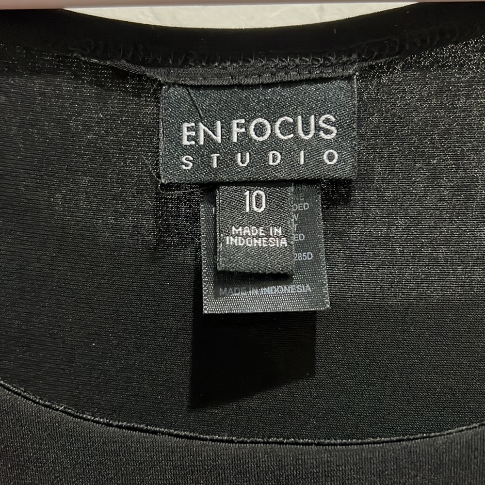 Enfocus Studio Black, white and teal dress. Size 10 - Picture 4 of 5